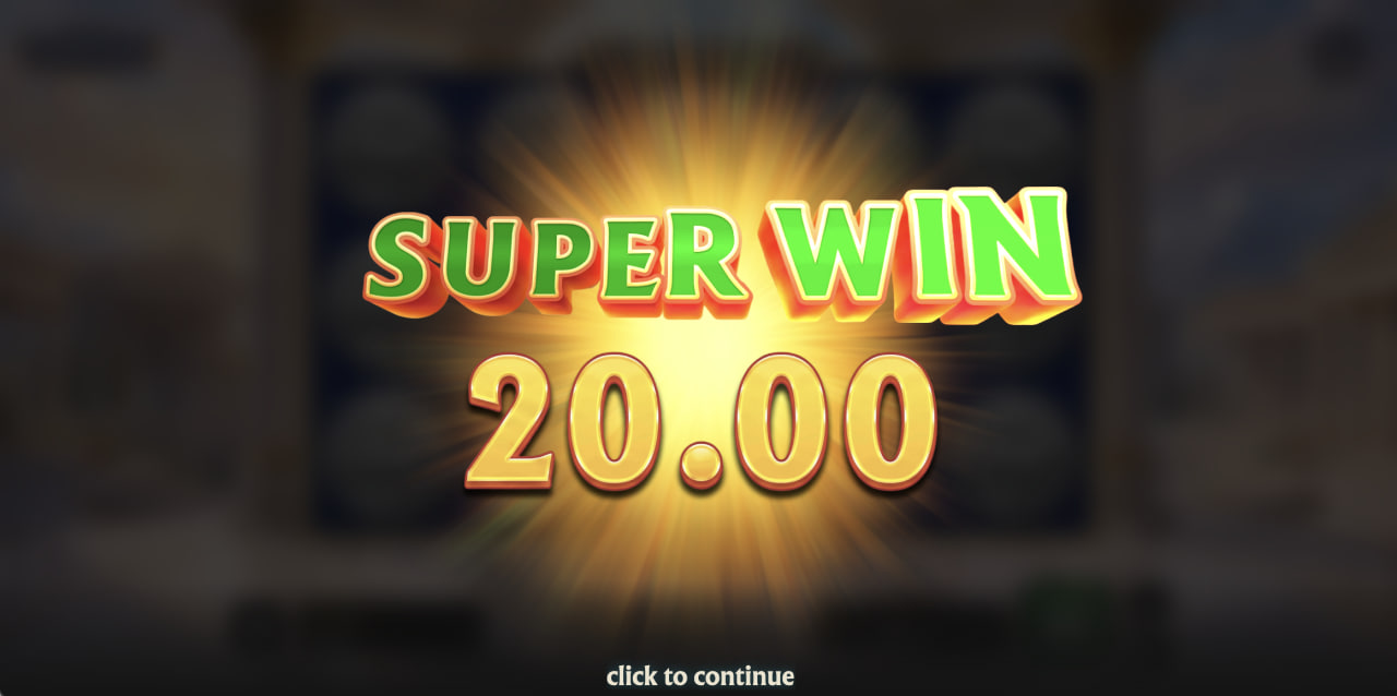 Animowany ekran Super Win w grze Zeus Flip z kolumnami świątyni